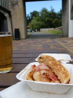 Bacon potato farl and cider at Ulster Museum 