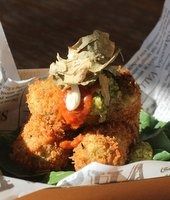 Croquettes with Warrigal Greens, Saltbush and Meredith Goats Cheese